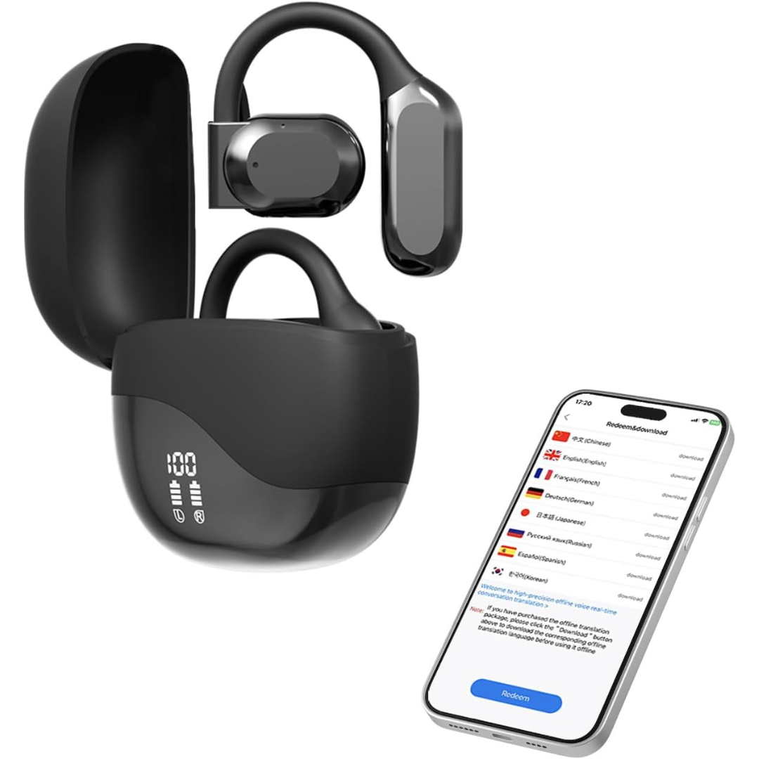 3-in-1 Bluetooth Real-time Multi-language Translator Earbuds