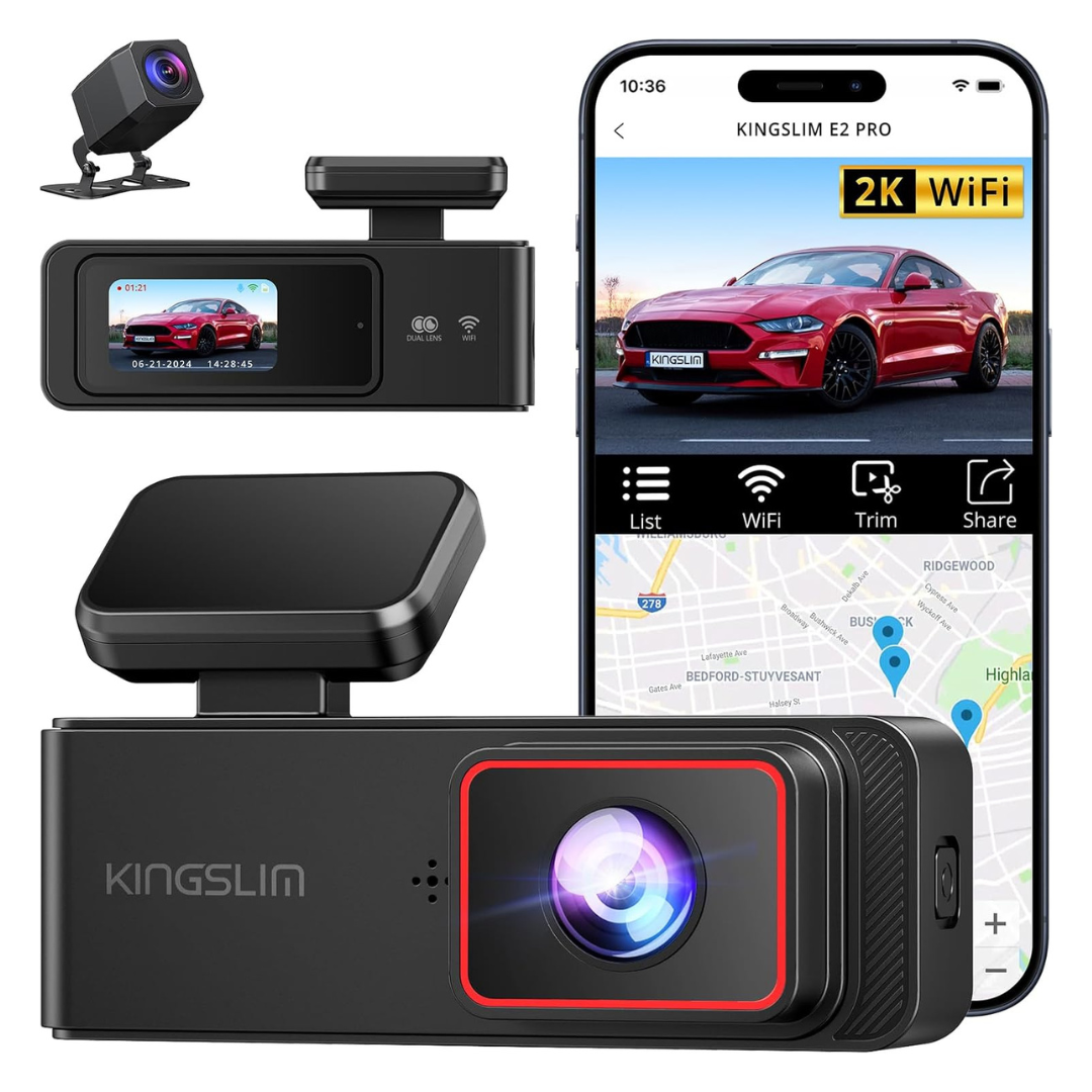 2K+1080P Mini WiFi Dual Front and Rear Dash Camera