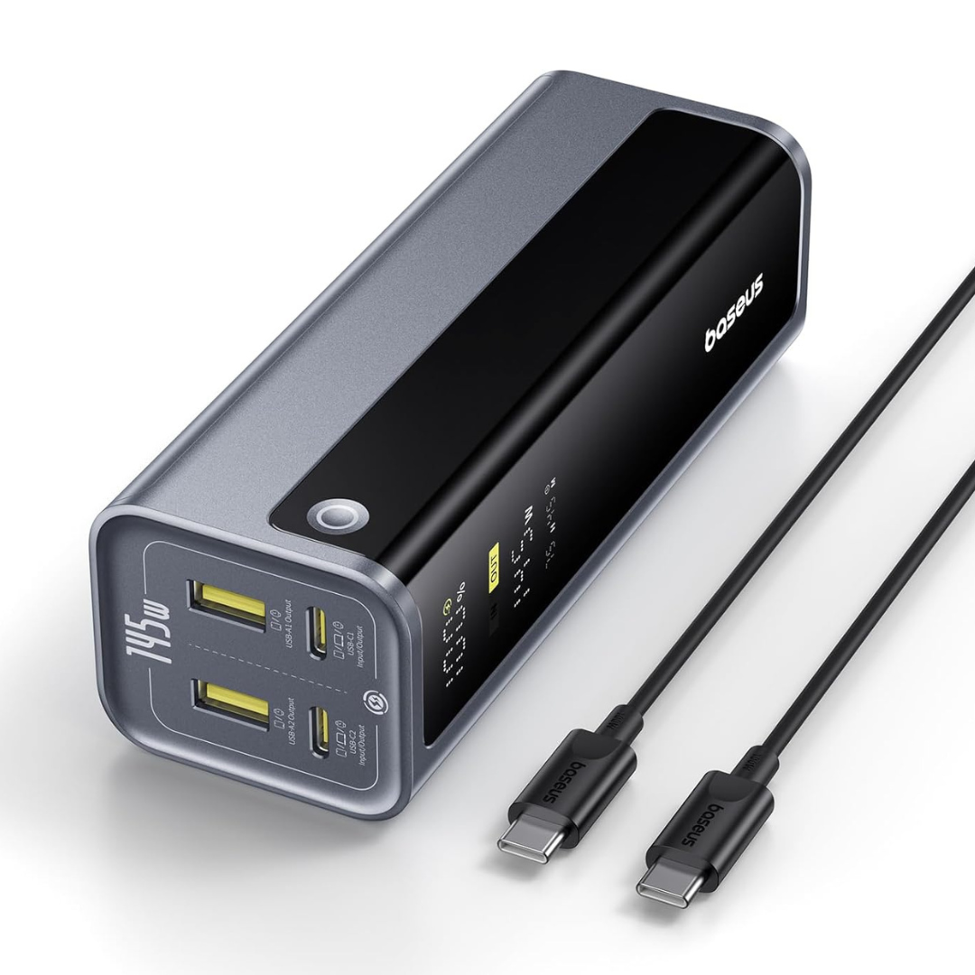 145W 20,800mAh Baseus Laptop Power Bank with 2 USB-C & 2 USB-A Ports
