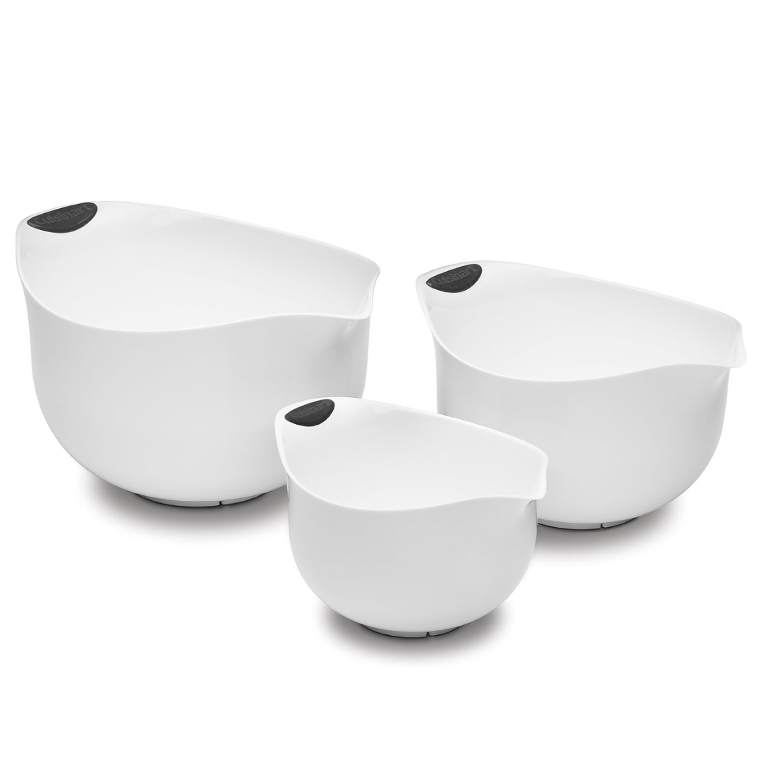 Set of 3 Cuisinart BPA-free Mixing Bowls (White)