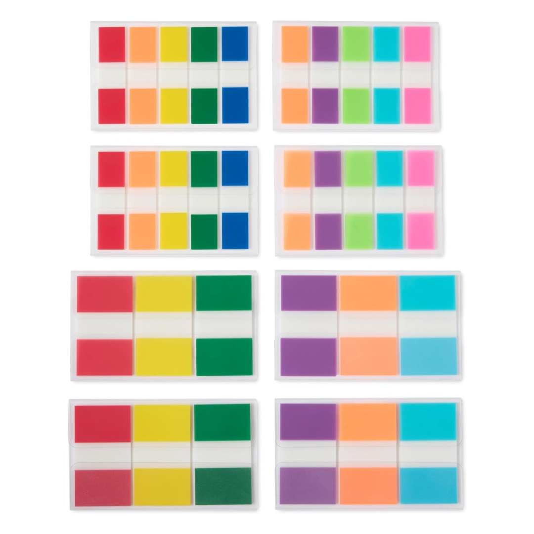 Amazon Basics Flags And Tabs Combo, 240pcs 0.94 Inch In Wide And 400pcs 0.47 Inch In Wide (Total 640 Count)