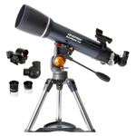 Celestron – AstroMaster 102AZ Telescope – Adjustable-Height Tripod – Bonus Astronomy Software Package