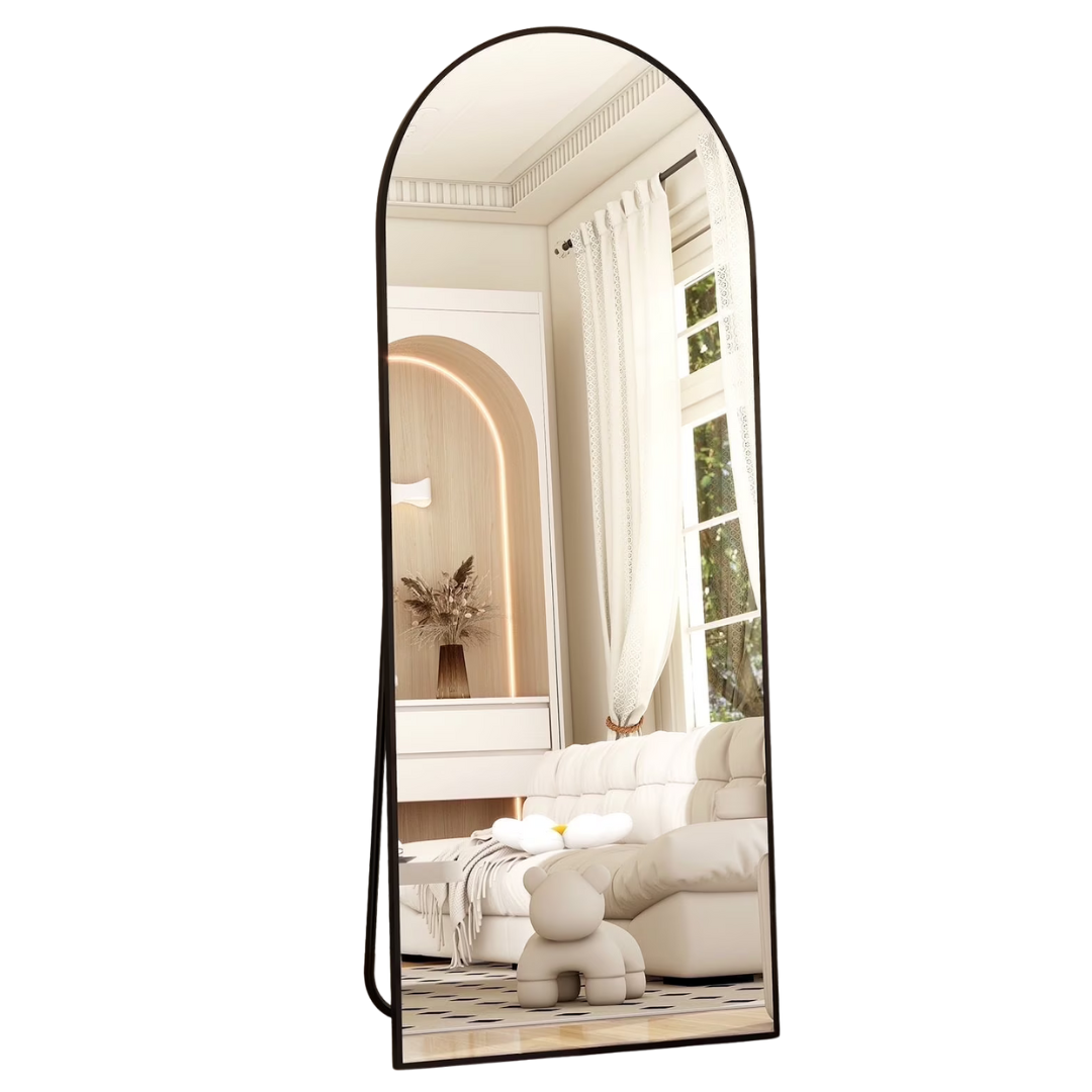 64" x 21" BeautyPeak Arched Full Length Mirror With Stand (2 Colors)
