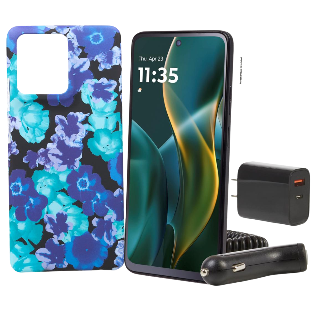 Tracfone Moto G 128GB Phone W/1500 Talk/Text/Data & Accessories