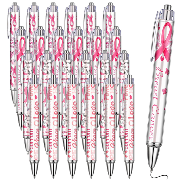 24-Count Pink Breast Cancer Awareness Ballpoint Pens
