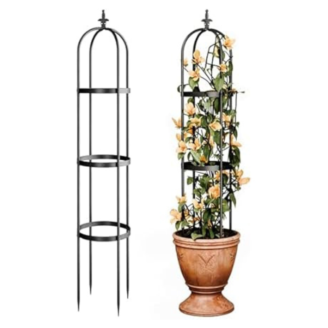 13" x 71" Idzo Heavy Duty Metal Obelisk Plants Trellis