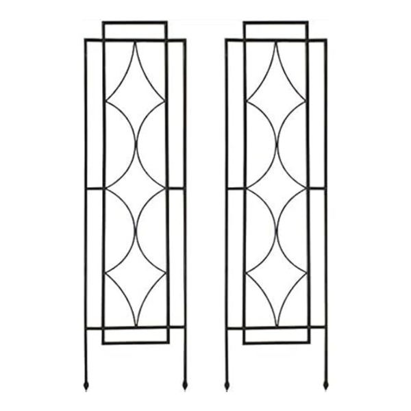 2-Piece Sunnydaze 48" Tall Chic Diamonds Garden Trellis