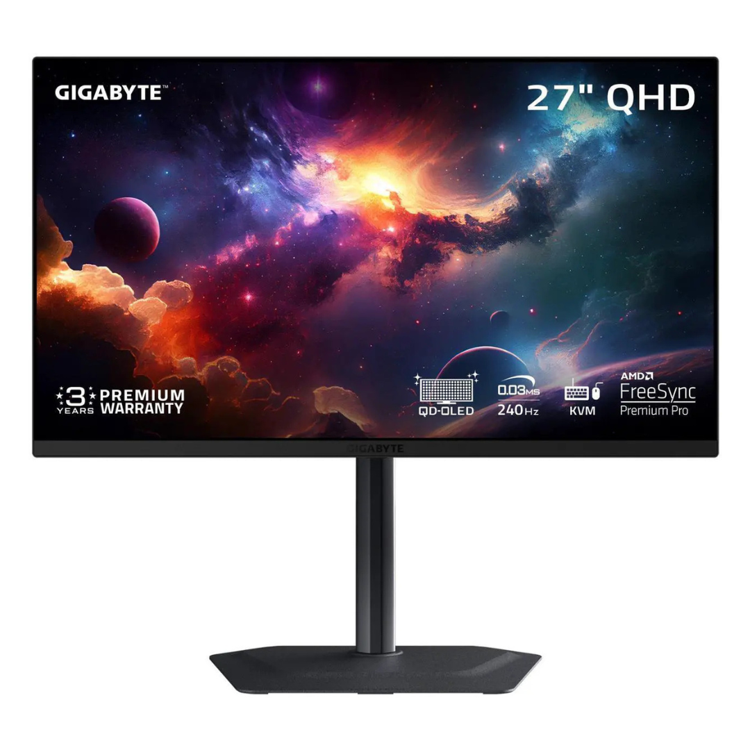 27" Gigabyte MO27Q2 WQHD 240Hz 0.03ms HDR QD-OLED Freesync Gaming Monitor