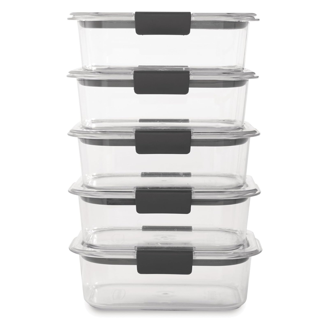 Set Of 5 Rubbermaid Brilliance Food Storage Containers (3.2 Cup)