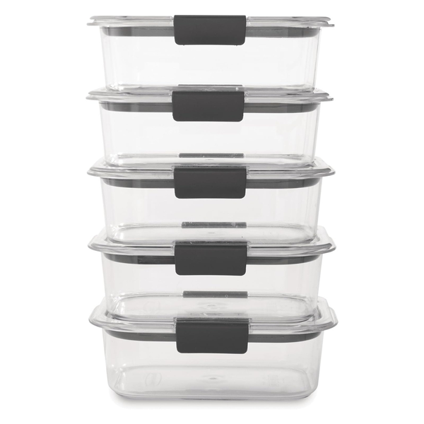 Set Of 5 Rubbermaid Brilliance Food Storage Containers (3.2 Cup)