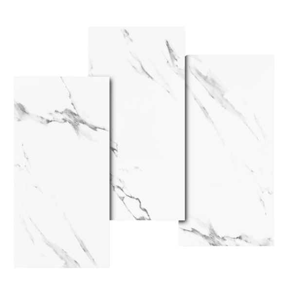 15-Pieces 12" x 24" Marble Peel And Stick Vinyl Floor Tile