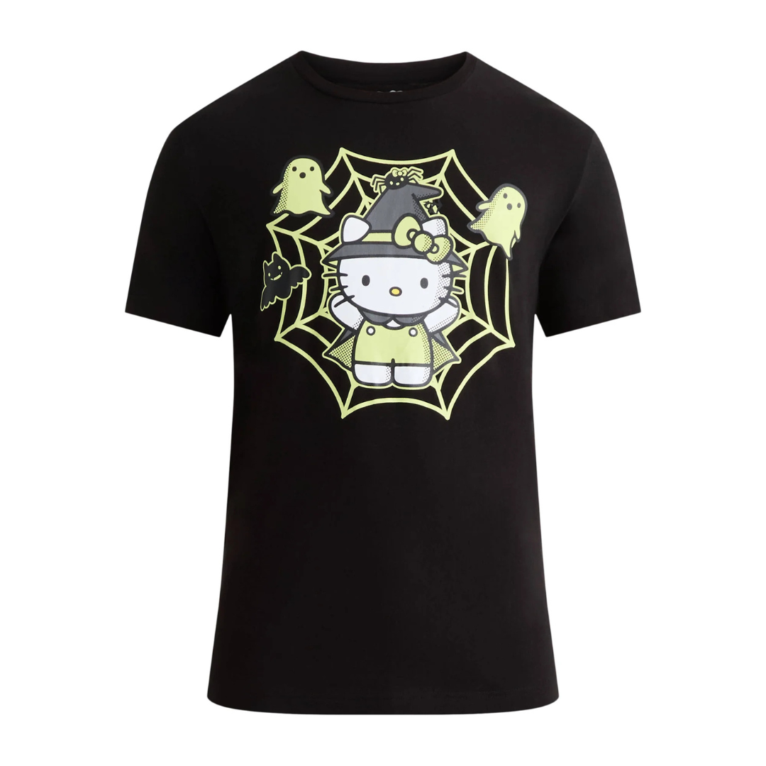 Hello Kitty Men's Glow In The Dark Halloween Graphic Tee