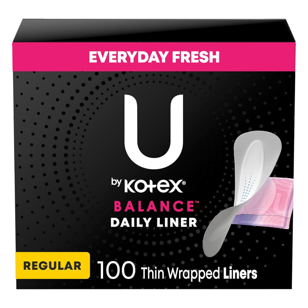 100-Ct U by Kotex Balance Daily Regular Length Liners (Light Absorbency)