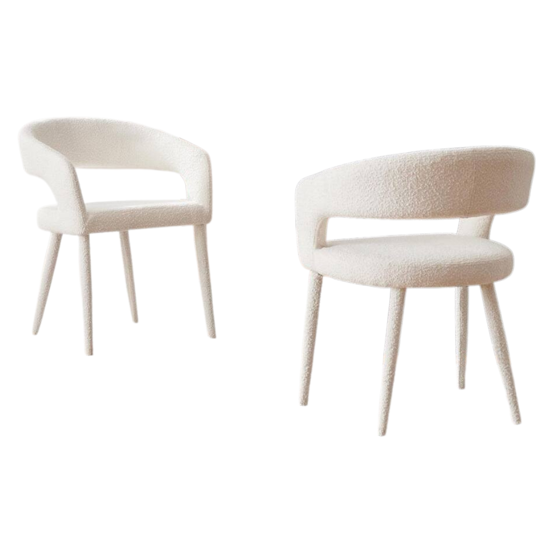 2-Set Morden Fort Minimalists Boucle Dining Chair