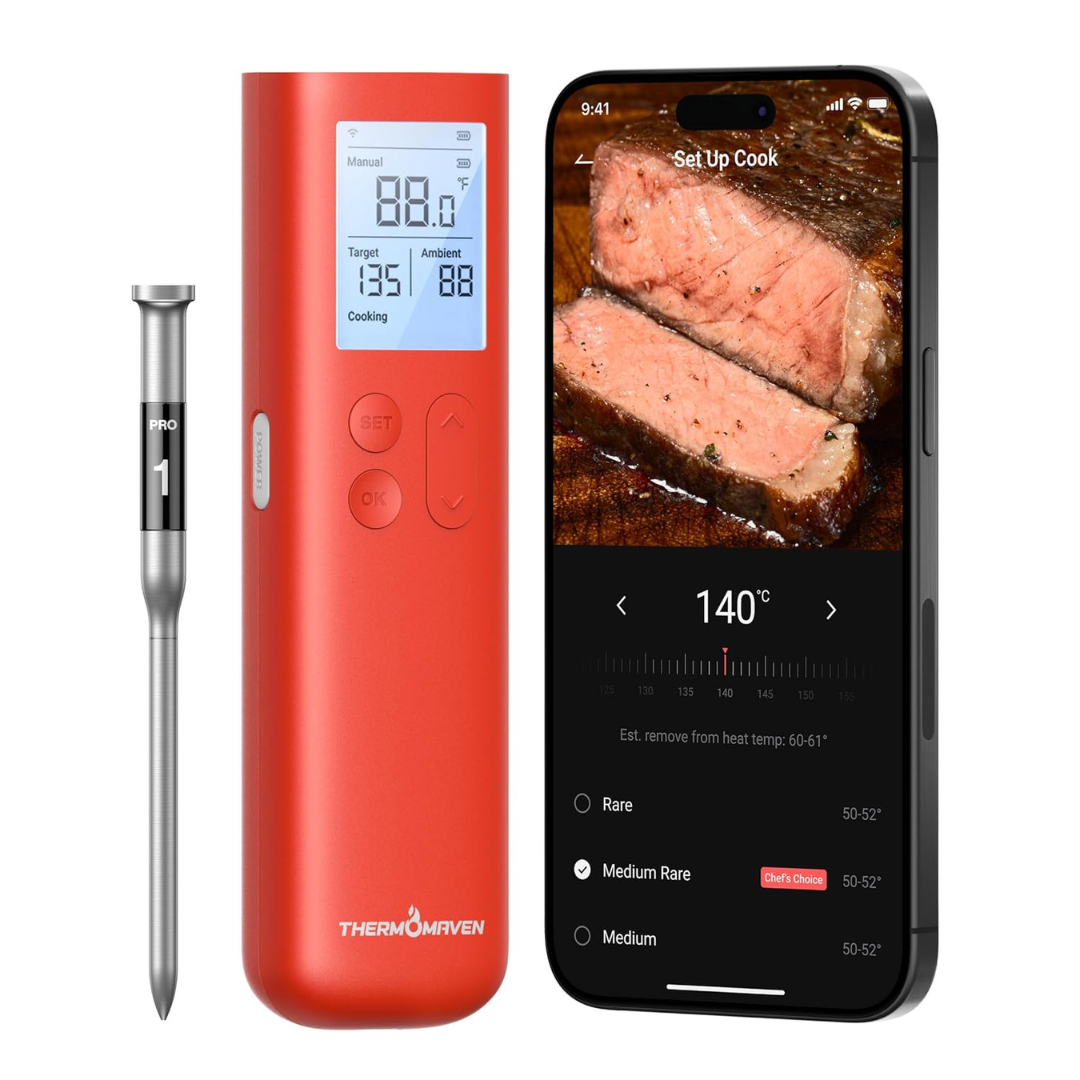 ThermoMaven G1 Smart Bluetooth Food Thermometer W/ WiFi & Display Base