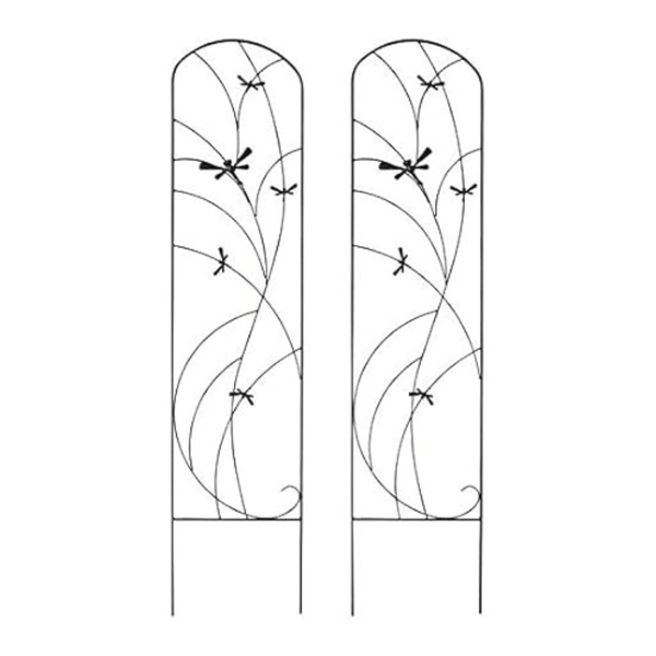 Set Of 2 Sunnydaze 56" Dragonfly Garden Plant Trellis