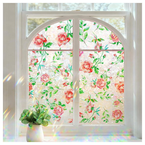 Coavas Rainbow Stained Glass Decorative Window Privacy Film