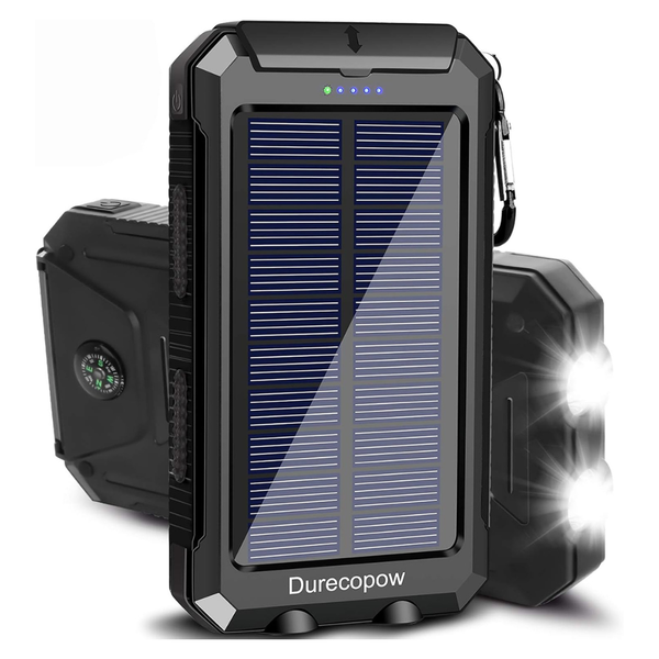 20000mAh Solar Power Bank With Dual USB-C Ports & Flashlight