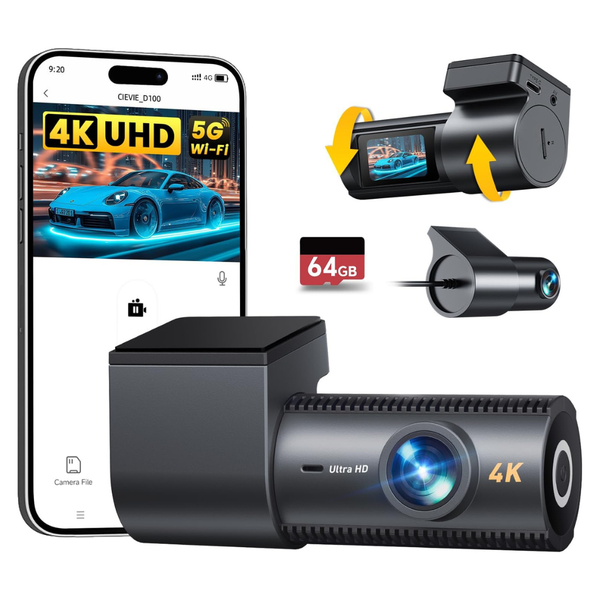 Cievie D100 4K Front And Rear Dual Dash Camera
