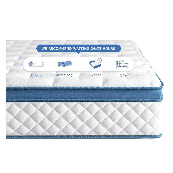 Laccard 10" Queen Hybrid Memory Foam Bed Mattress
