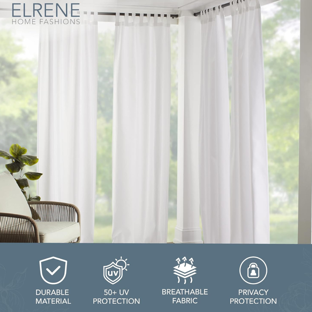 52" x 95" Elrene Home Fashions Matine Weatherproof Curtain Panel