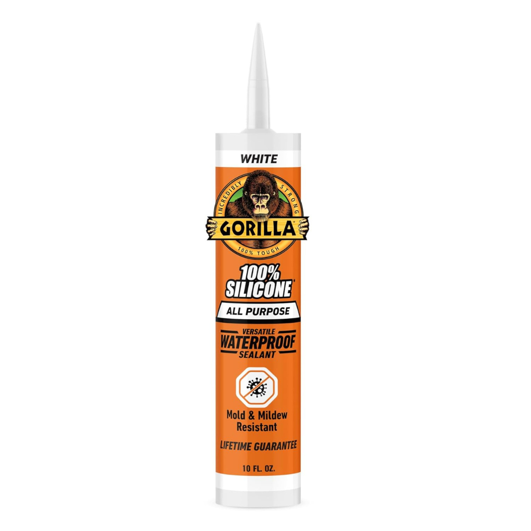 10-Oz Gorilla Waterproof Caulk & Seal 100% Silicone Sealant (White)