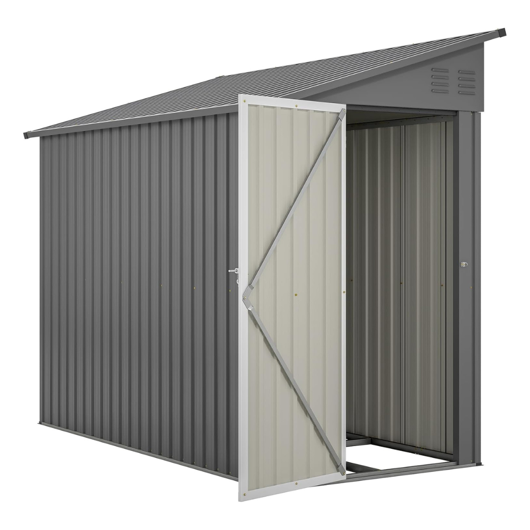 4x8-Foot Metal Wall Side Storage Shed