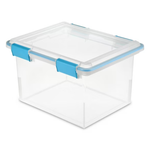 32-Quart Sterilite Storage Container With Gasket Lid (Clear & Blue)