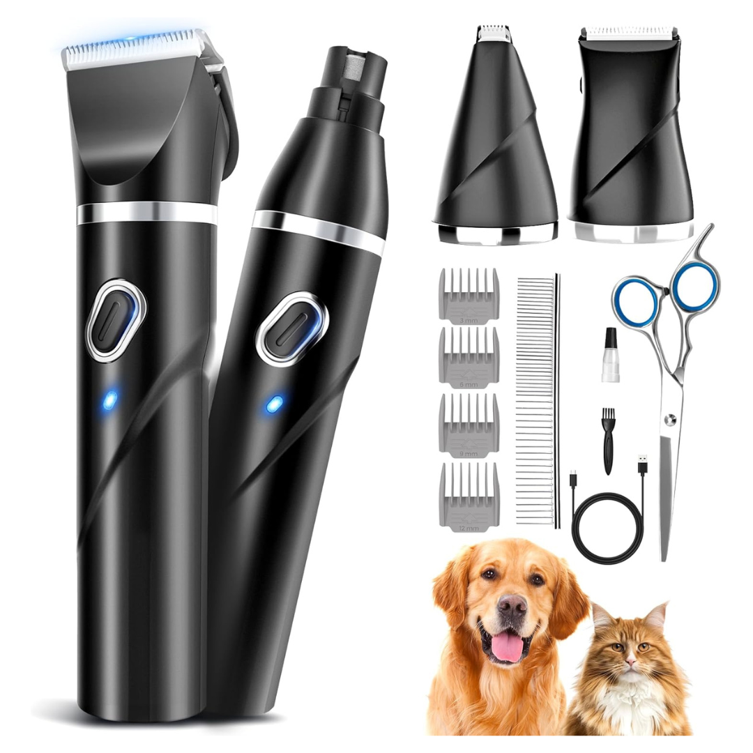 PAPMINI 2000mAh Heavy Duty 4 In 1 Dog Grooming Kit
