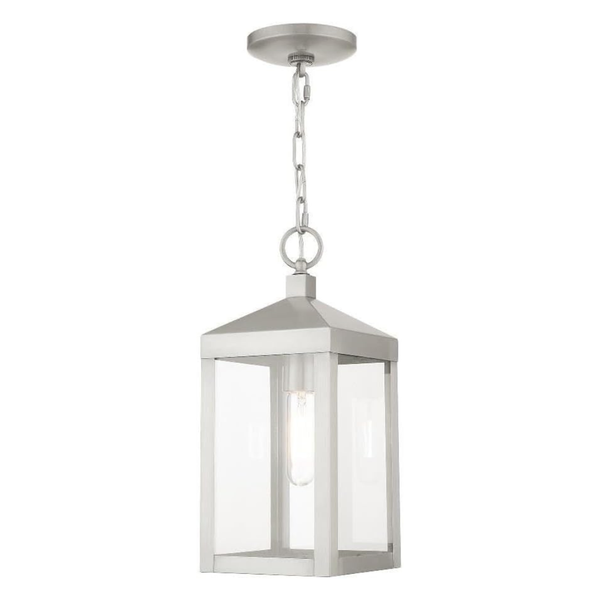 Livex Lighting 1 Light Brushed Nickel Outdoor Pendant Lantern