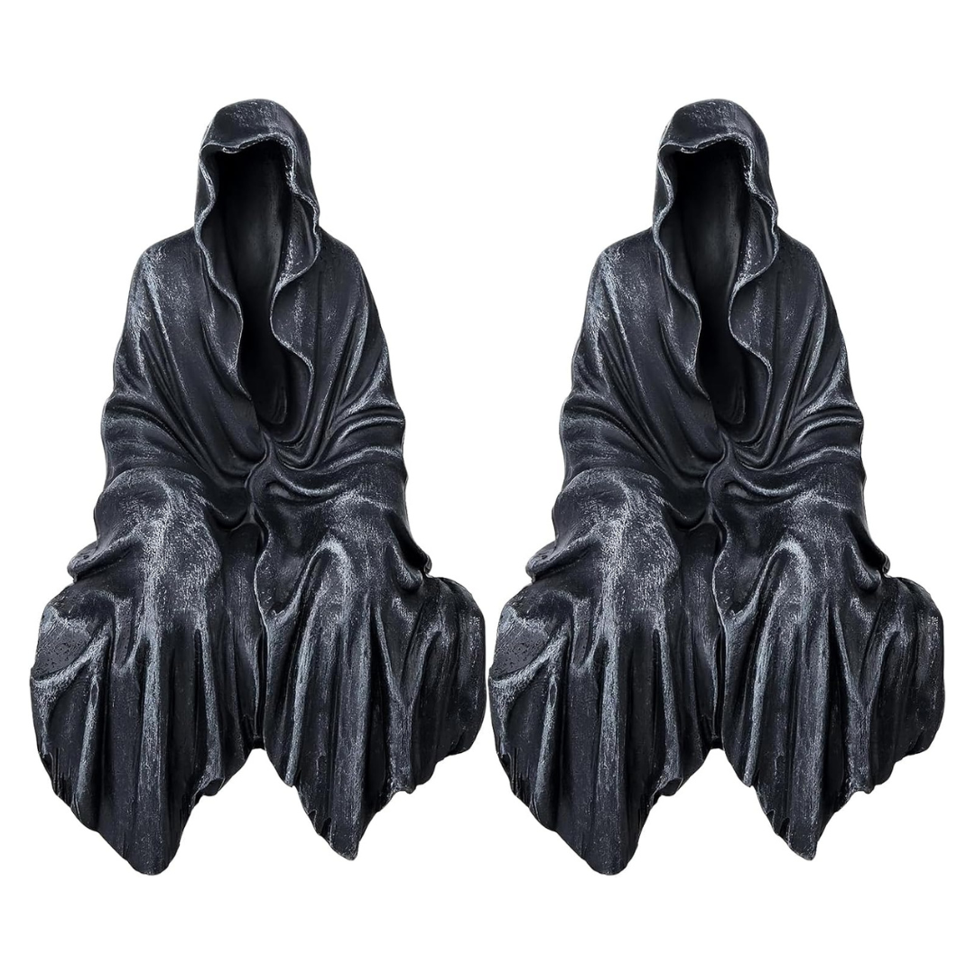 2-Piece 5.1" Resin Tabletop Gothic Decor Sitting Statue