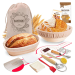 Banneton Bread 10'' Oval & 9'' Round Proofing Basket Set