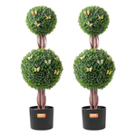 2-Piece Vevor 48" Tall Artificial Boxwood Topiary Tree