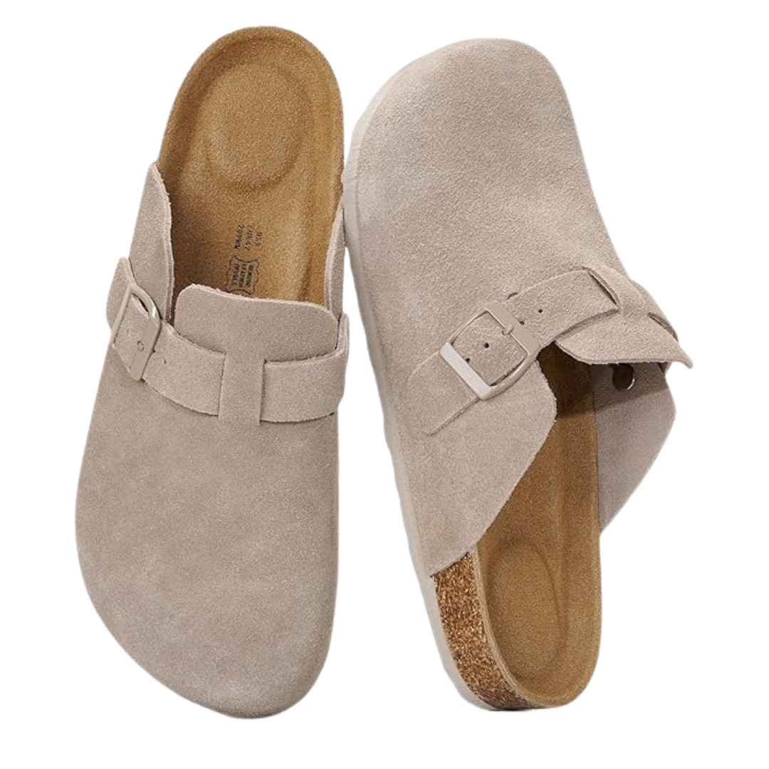 Project Cloud Men's Full Grain Genuine Leather Memory Foam Clogs