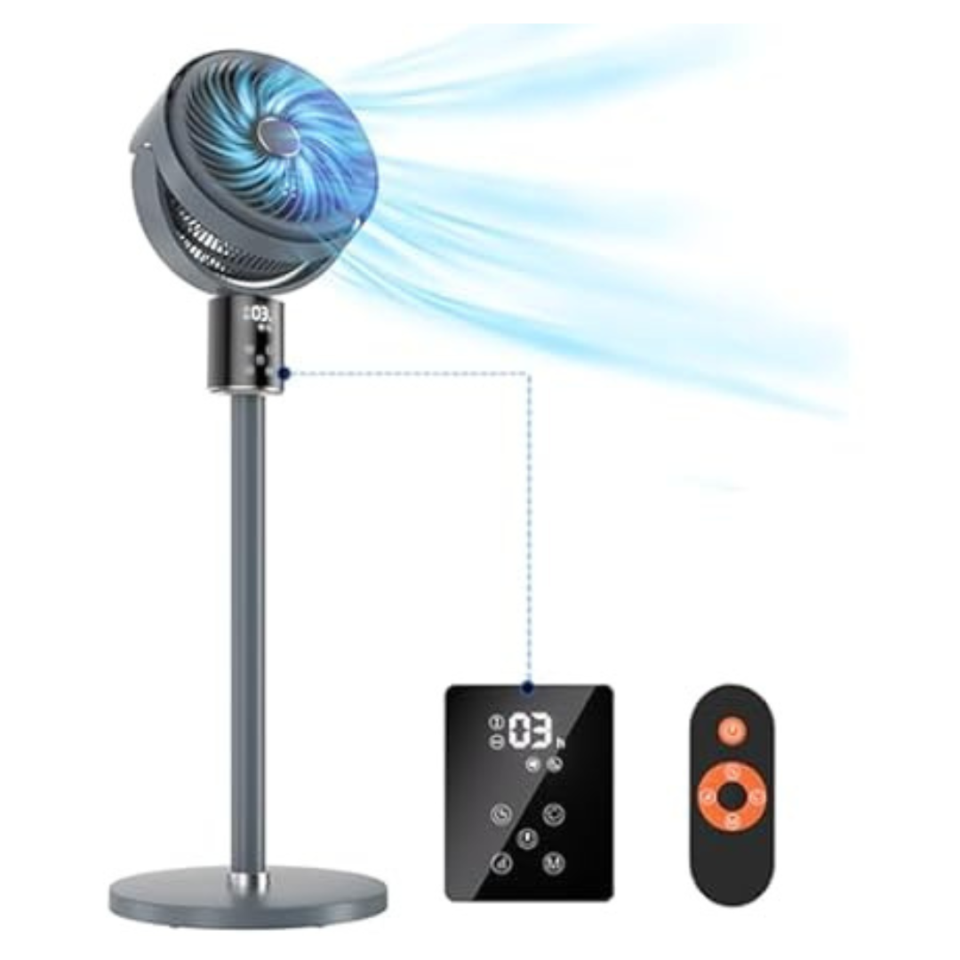 100FT CirculAir Oscillating Standing Fan With Touch And Remote Control