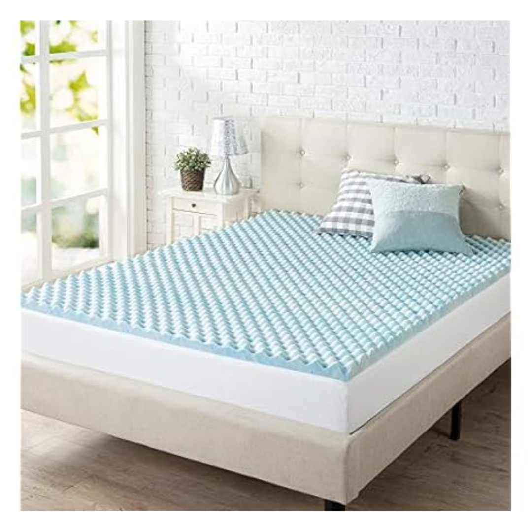 ZINUS 2" Full Size Swirl Gel Cooling Memory Foam Mattress Topper