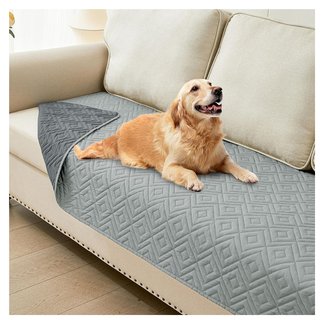 70" x 30" Reversible Waterproof Soft Dog Blanket Couch Cover (Dark Grey)