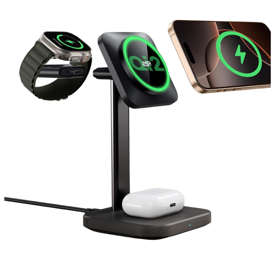 ESR Qi2 3-In-1 Wireless 15W MagSafe Charging Station