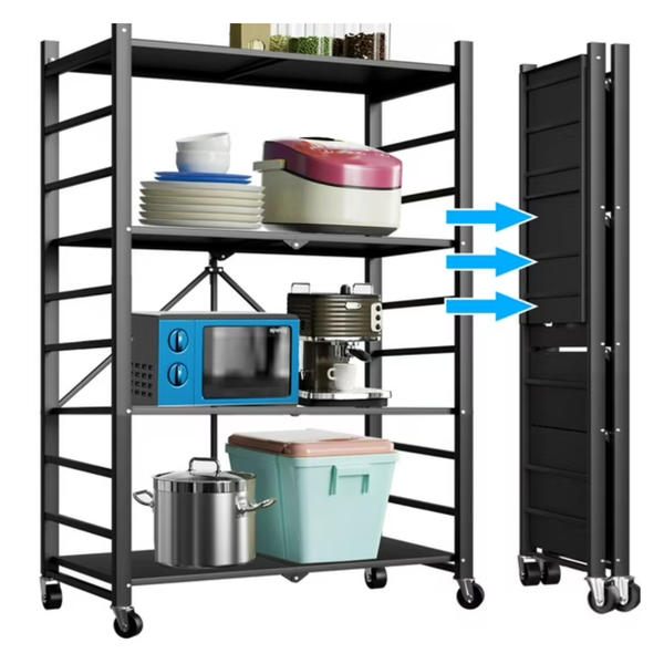 4-Tiers Adjustable Stainless Steel Storage Shelf Unit