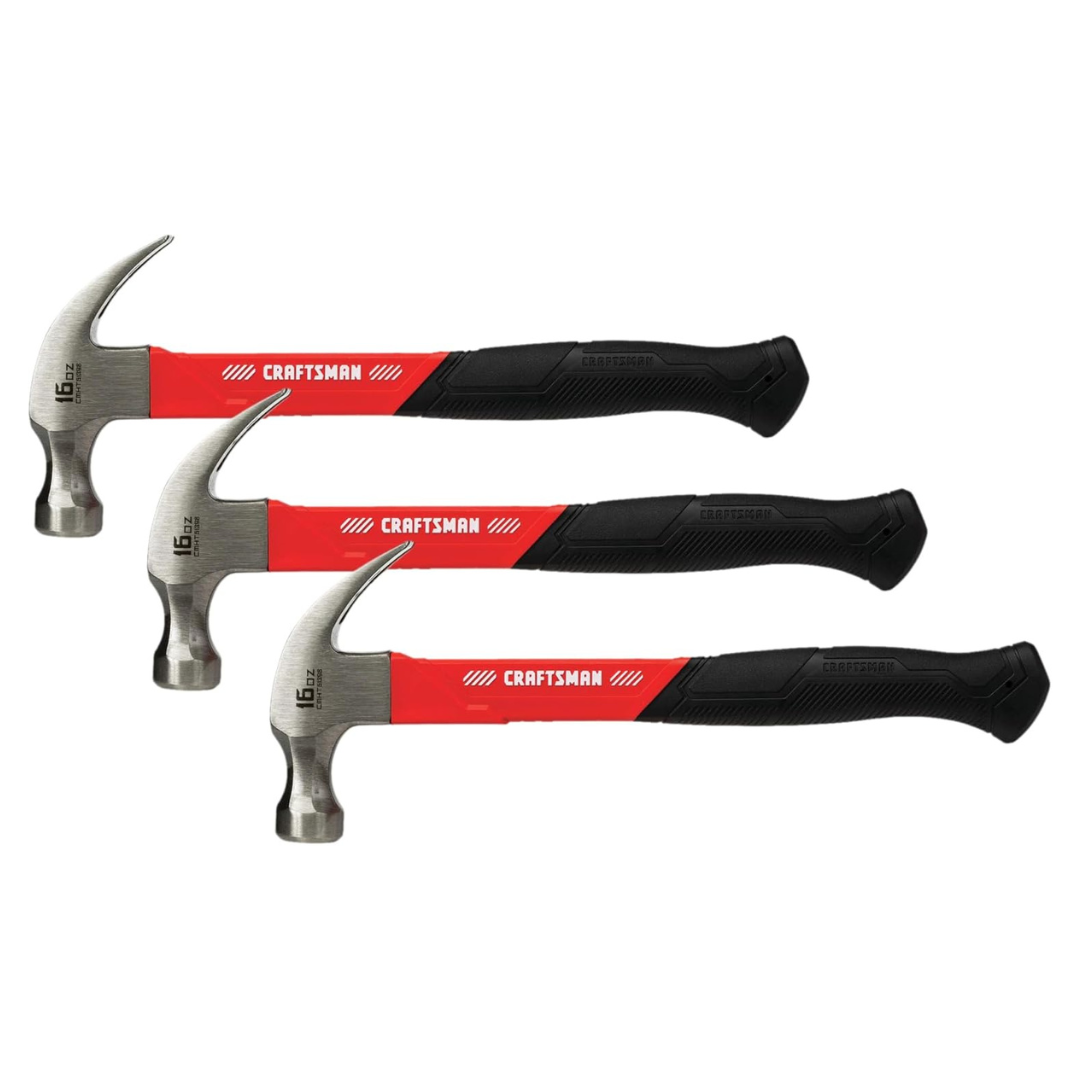 3-Count Craftsman Claw Nailing Hammer With Steel Head & Fiberglass Handle