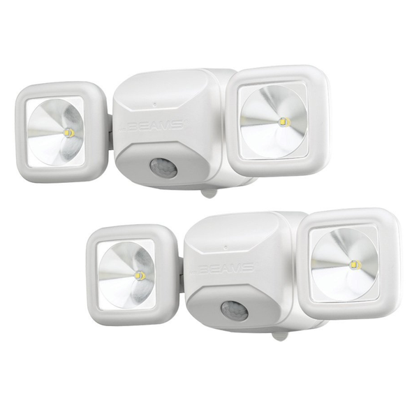 2-Pack Beams 500 Lumen Wireless Dual Head Security Spotlight