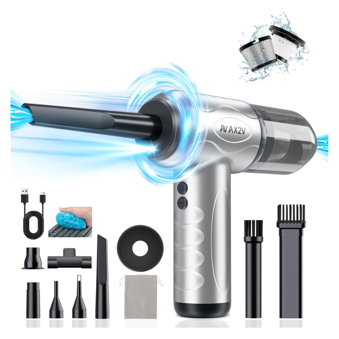 AX2V 2-In-1 1200000 RPM Car Vacuum & Air Duster