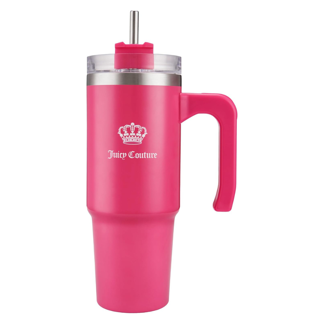 31.5-Oz Stainless Steel Mug with Lid & Straw
