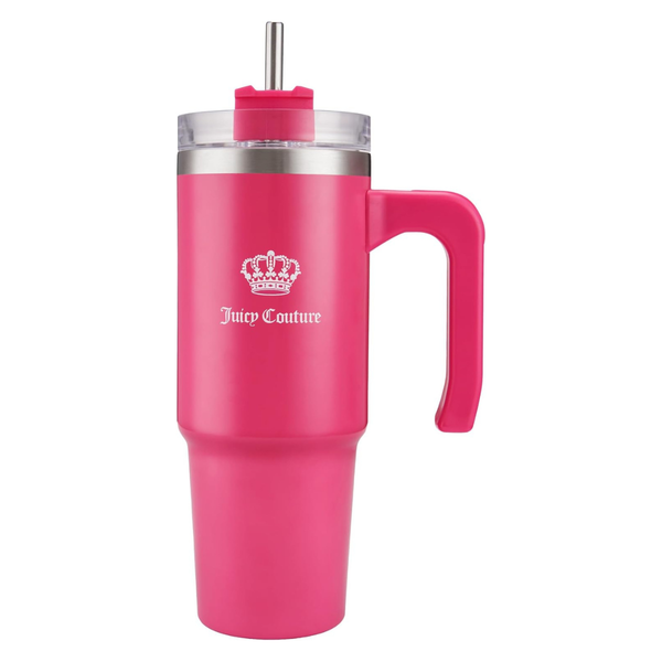 31.5-Oz Stainless Steel Mug with Lid & Straw