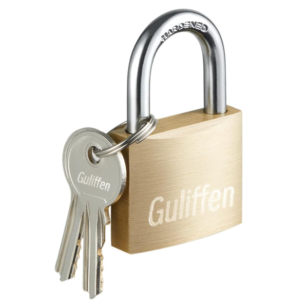 Guliffen Solid Brass Padlock w/ Key & 1-9/16'' Wide Lock Body