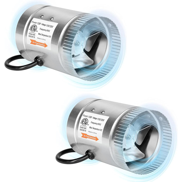 2-Pack Ipower 4" 100 CFM Inline Booster Duct Fan