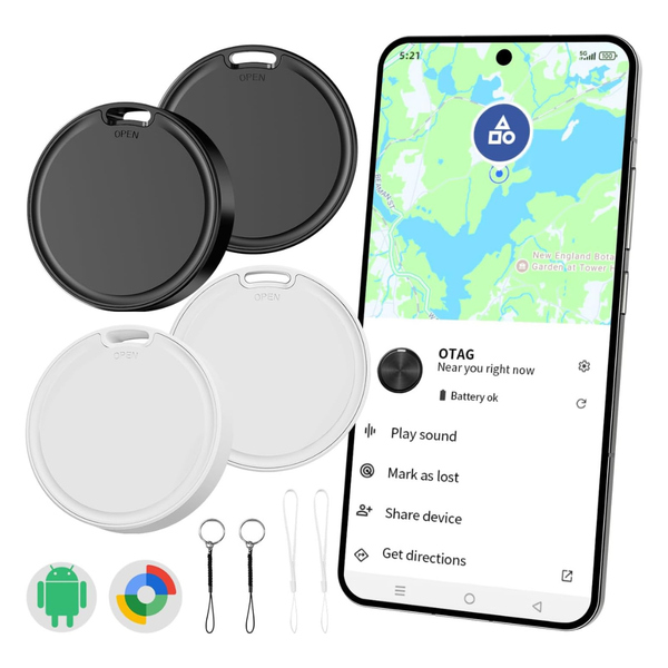 4-Pack Item Finder Tracker Tags w/ Google Find Hub App