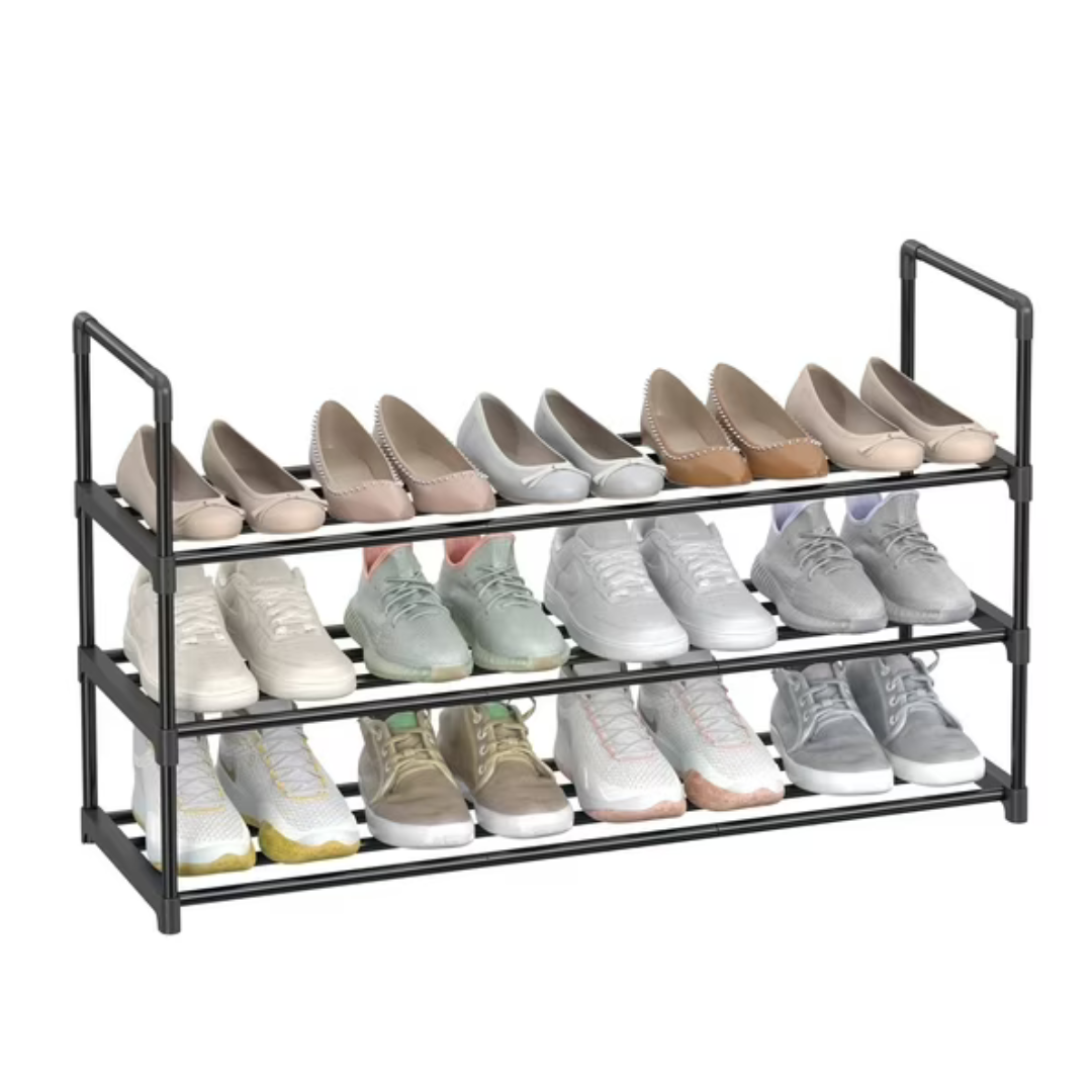 Songmics 3-Tier Stackable Shoe Rack for 16-20 Pairs