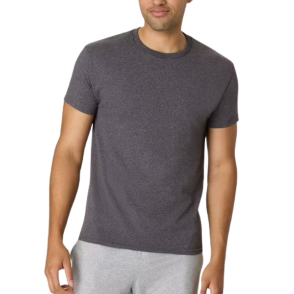 4-Pack Hanes Men's Essentials Short Sleeve T-shirt (Charcoal Heather)