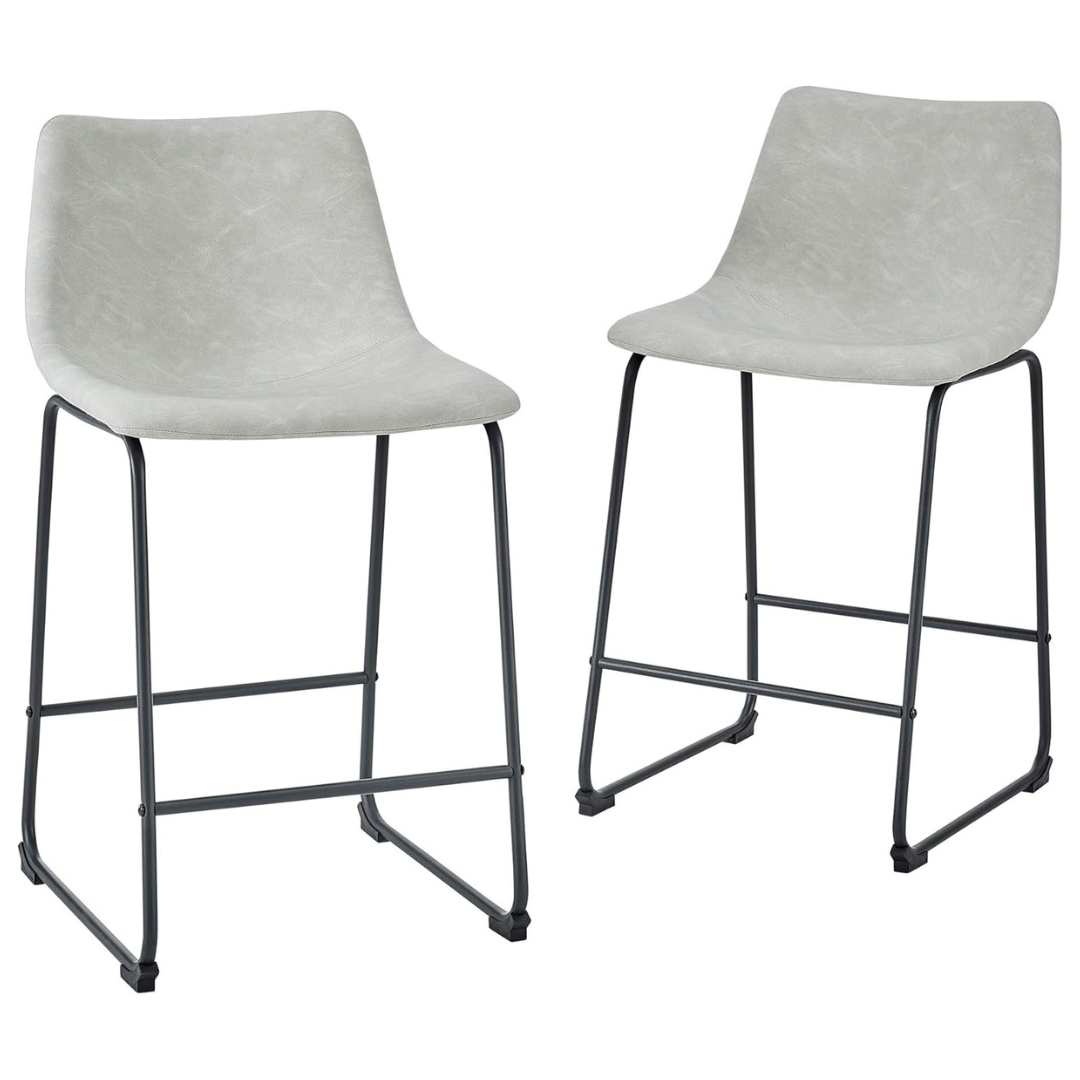 Set of 2 Walker Edison Douglas Urban Industrial Armless Counter Chairs
